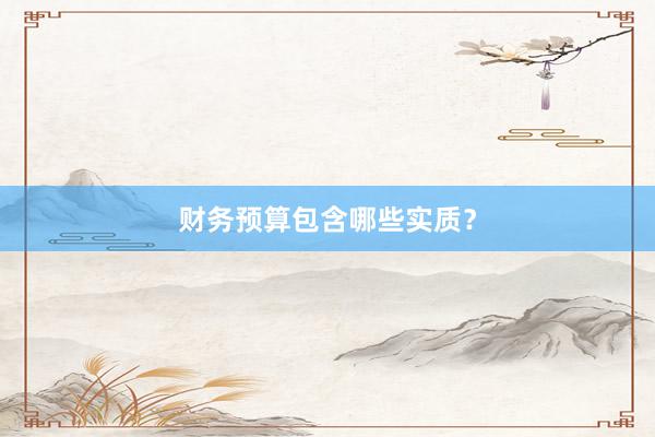 财务预算包含哪些实质？